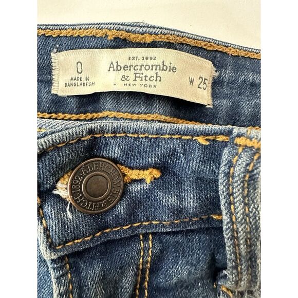 Abercrombie & Fitch Womens Blue Denim Jean Shorts Size 25 High Waist - Picture 3 of 7